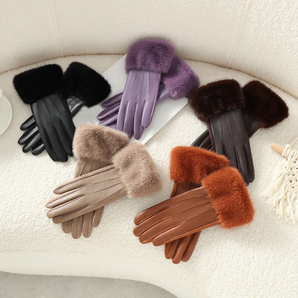 Winter Glove Insulated - قفازات جلدية نسائية مبطنة حرارياً، قفازات