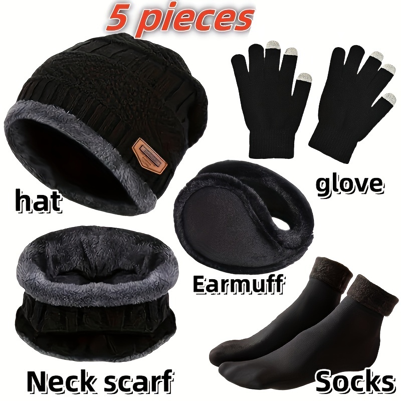 قبعة شتوية للرجال، وشاح شتوي خ - مراجعة Winter Glove Insulated وسعره
